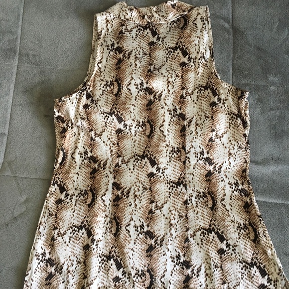 White House Black Market Snake Print Silk Blouse - Picture 6 of 7